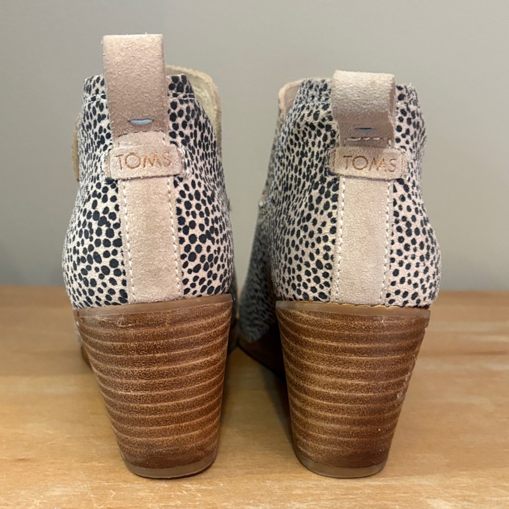 TOMS Kallie Wedge Booties in Mini Cheetah Print - Picture 6 of 7